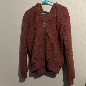 Purple zip up jacket with hood